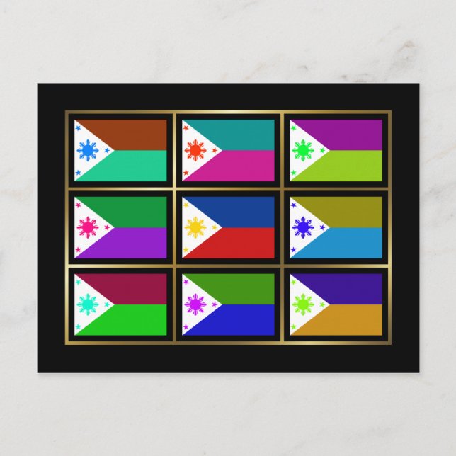 Carte postale Philippines Multihue Flags (Devant)