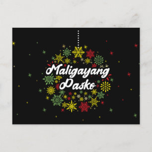 Carte Postale Philippines Noël Joyeux Noël Flocons de neige