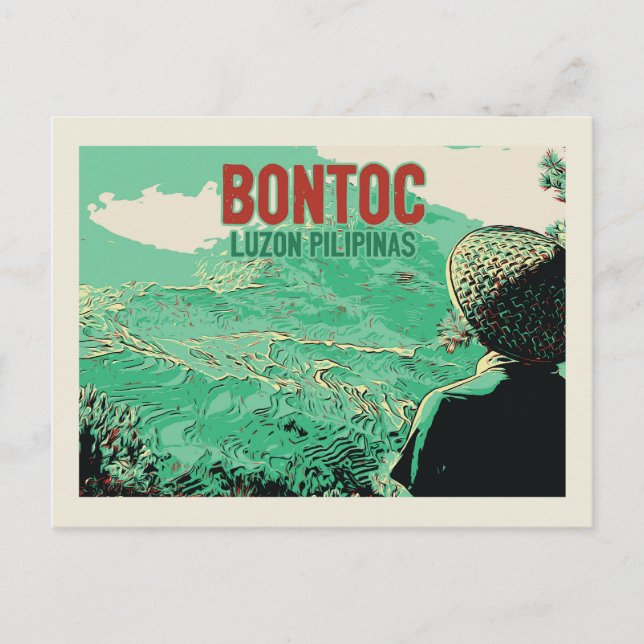 Carte Postale Philippines, terrasses de riz sur l'île de Bontoc  (Devant)