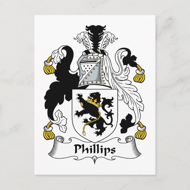 Carte Postale Phillips Family Crest (Devant)