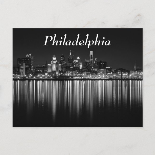 Carte Postale Philly night b/w (Devant)