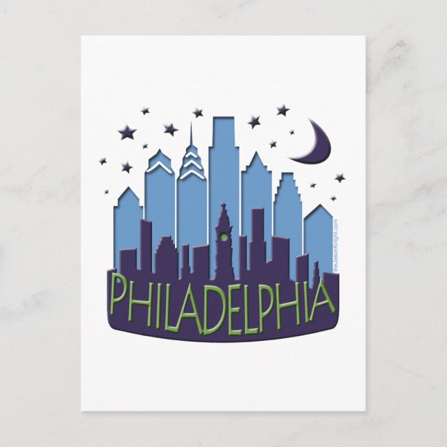 Carte Postale Philly Skyline grand cool (Devant)