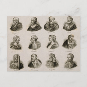 Carte Postale Philosophes anciens Portrait Thinkers Vintage