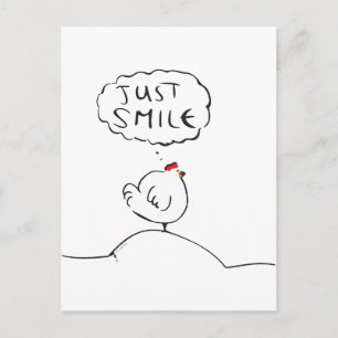 Carte Postale Philosophie Poulet - juste sourire