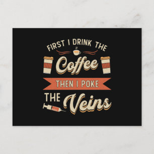 Carte Postale Phlebotomiste D'Abord Je Bois Le Café Phlebotomie