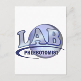 Carte Postale PHLEBOTOMISTE Fun Blue LOGO