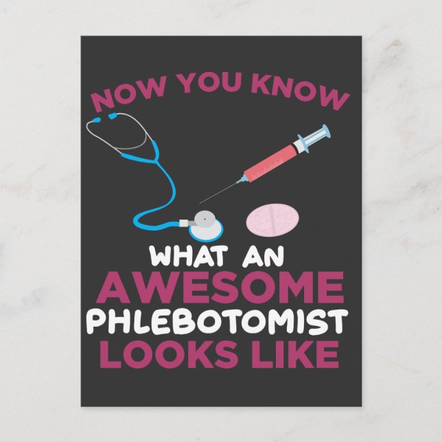 Carte Postale Phlebotomiste Sang Vénipuncture Veine Phlebotomie (Devant)