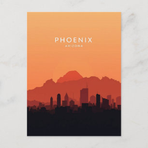 Carte Postale Phoenix Arizona : Coucher de soleil dans le désert