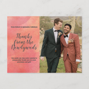 Carte Postale Photo Abstraite du Mariage de Merci orange