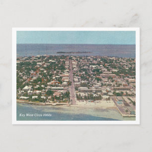 Carte Postale Photo aérien vintage de Key West circa 1960