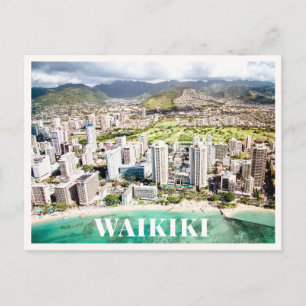 Carte Postale Photo aérienne de Waikiki centre-ville plage d'Haw