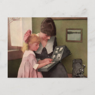 Carte Postale Photo Album Moment. Au début des années 1900.