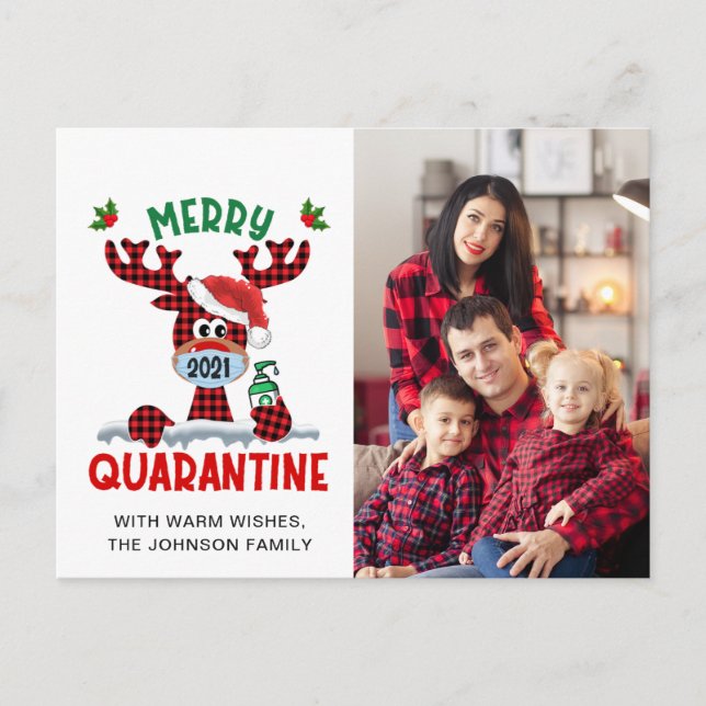 Carte Postale Photo Amusante Joyeux Quarantine Salon (Devant)