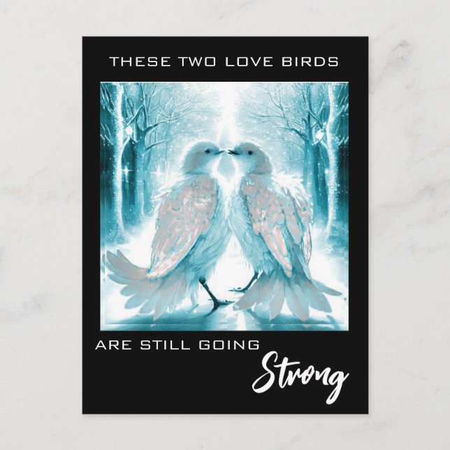 Carte Postale *~* PHOTO Anniversaire AP54 Oiseaux de l'Amour Abs (Devant)