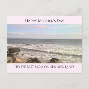 Carte Postale Photo Atlantic Ocean Best Mom Sea Lovers Pink