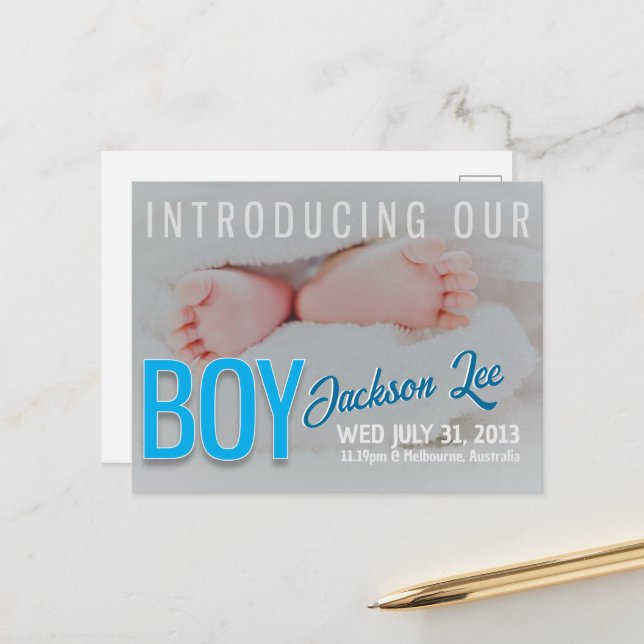 Carte postale photo Baby BOY (Devant/Arrière en situation)