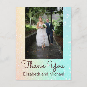 Carte Postale Photo Chic Parties scintillant Mariage moderne Mer