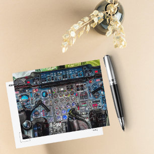 Carte Postale Photo cockpit de l'avion, Cool Fun Aviation Annive