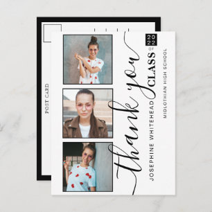 Carte Postale Photo Collage Graduation 2022 Merci Blanc