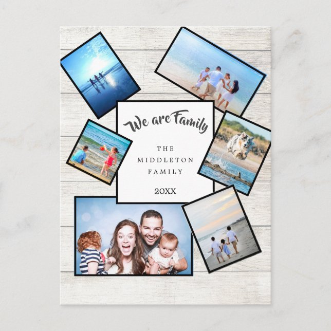 Carte Postale Photo Collage Rustique Nous sommes la famille (Devant)