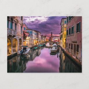 Carte Postale Photo coucher de soleil des canaux italiens de Ven