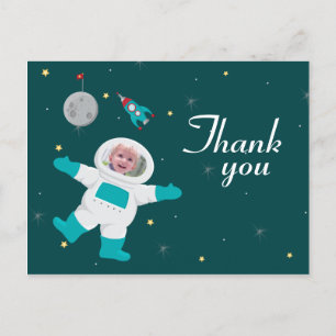 Carte Postale Photo d'anniversaire de l'astronaute spatial merci