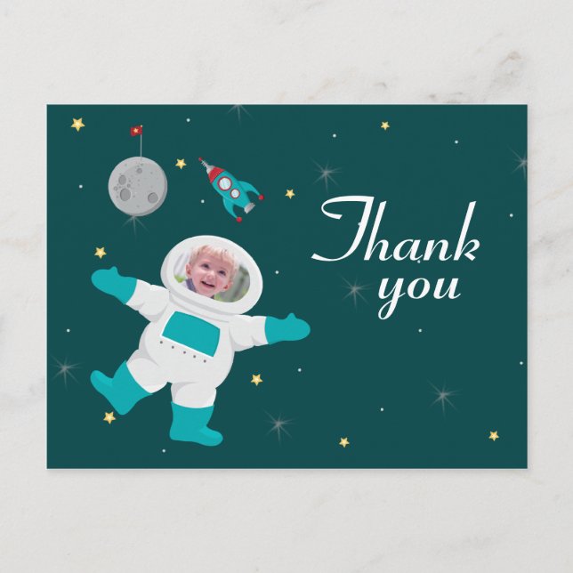 Carte Postale Photo d'anniversaire de l'astronaute spatial merci (Devant)