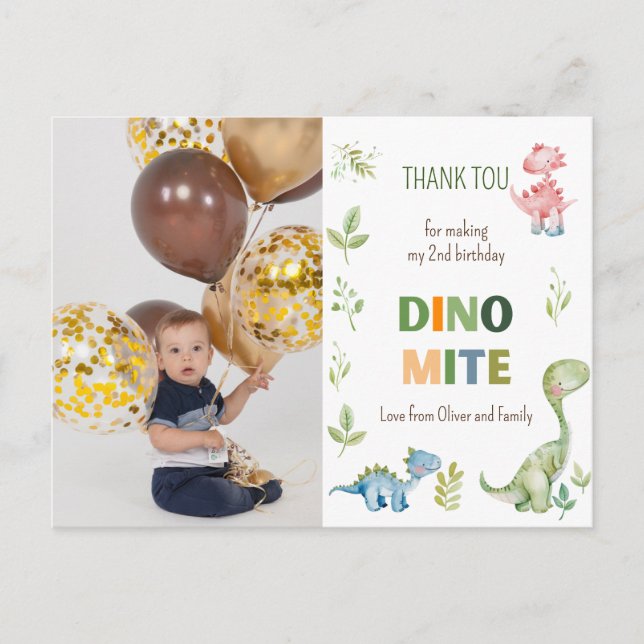 Carte Postale Photo d'anniversaire Dino-mite  (Devant)