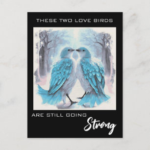 Carte Postale *~* Photo d'anniversaire Oiseaux Amoureux Hiver AP