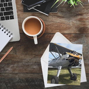 Carte Postale Photo d'avion vintage pour la retraite de l'aviati