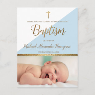 Carte Postale Photo de bébé garçon en arrière-plan vertical Bapt