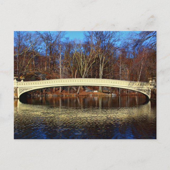 Carte Postale Photo de Bow Bridge à Central Park, New York (Devant)