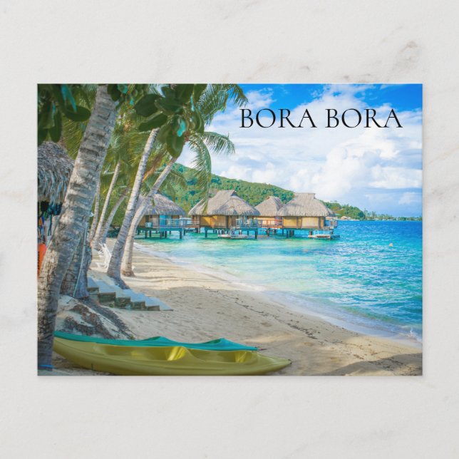 Carte Postale Photo de bungalows sur l'eau de la plage de Bora B (Devant)