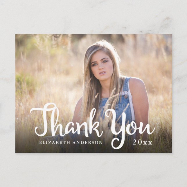 Carte Postale Photo de calligraphie Remerciements de fin d'étude (Devant)