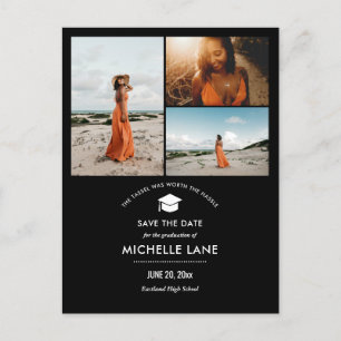 Carte Postale Photo de chapeau de graduation moderne enregistrer