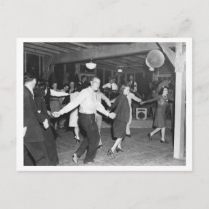 Carte Postale Photo de danse carré vintage 1944