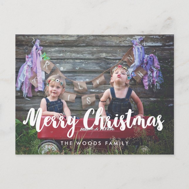 Carte Postale Photo de famille de Noël Joyeux (Devant)