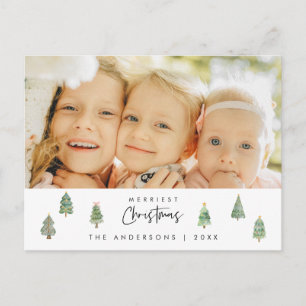 Carte Postale Photo de famille de Noël la plus agréable, Arbres 