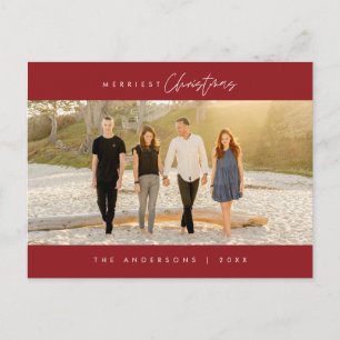 Carte Postale Photo de famille de Noël la plus agréable, minimal