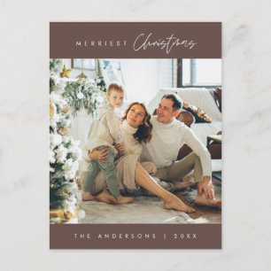 Carte Postale Photo de famille de Noël la plus agréable, minimal