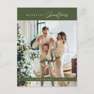Carte Postale Photo de famille de Noël la plus agréable, minimal