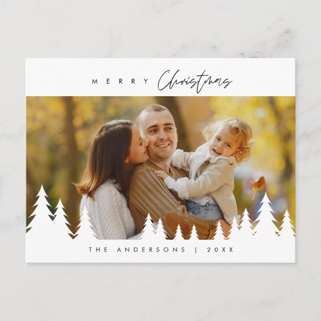Carte Postale Photo de famille de Noël la plus agréable, minimal (Devant)