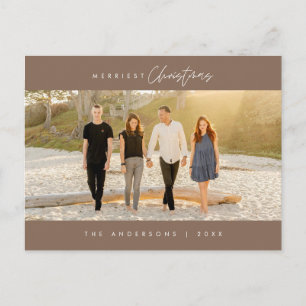 Carte Postale Photo de famille de Noël la plus agréable, minimal