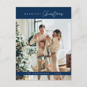 Carte Postale Photo de famille de Noël la plus agréable, minimal