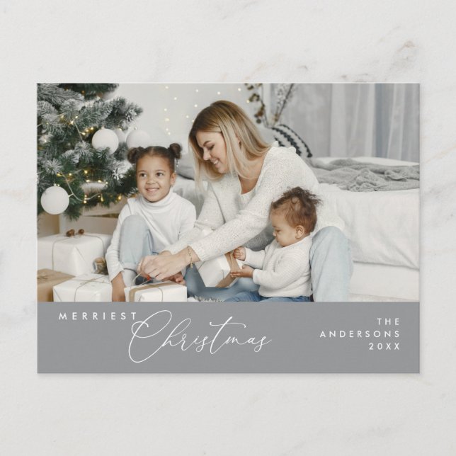 Carte Postale Photo de famille de Noël la plus belle, Salutation (Devant)