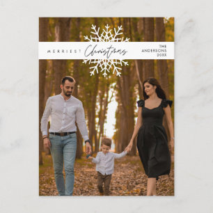 Carte Postale Photo de famille de Noël la plus joyeuse, Bonheur 