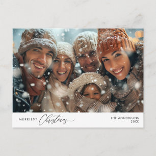 Carte Postale Photo de famille de Noël la plus joyeuse, Happy d'