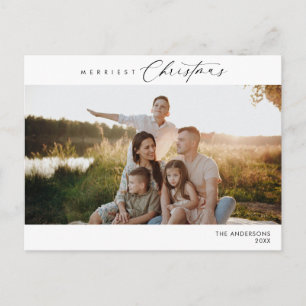 Carte Postale Photo de famille de Noël la plus joyeuse, Hiver ro