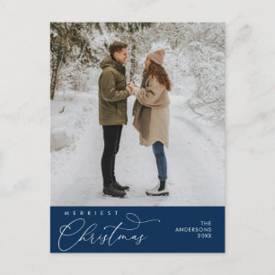 Carte Postale Photo de famille de Noël la plus joyeuse, Voeux ro