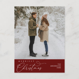 Carte Postale Photo de famille de Noël la plus joyeuse, Voeux ro